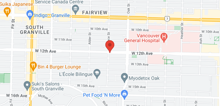 map of 306 1216 W 11TH AVENUE